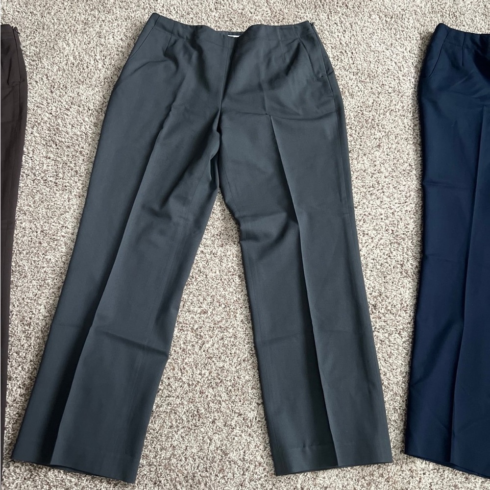 Talbots Stretch Wool Dress Pants Lot of 3 Size 14 Brown Gray Navy Blue - Picture 3 of 11